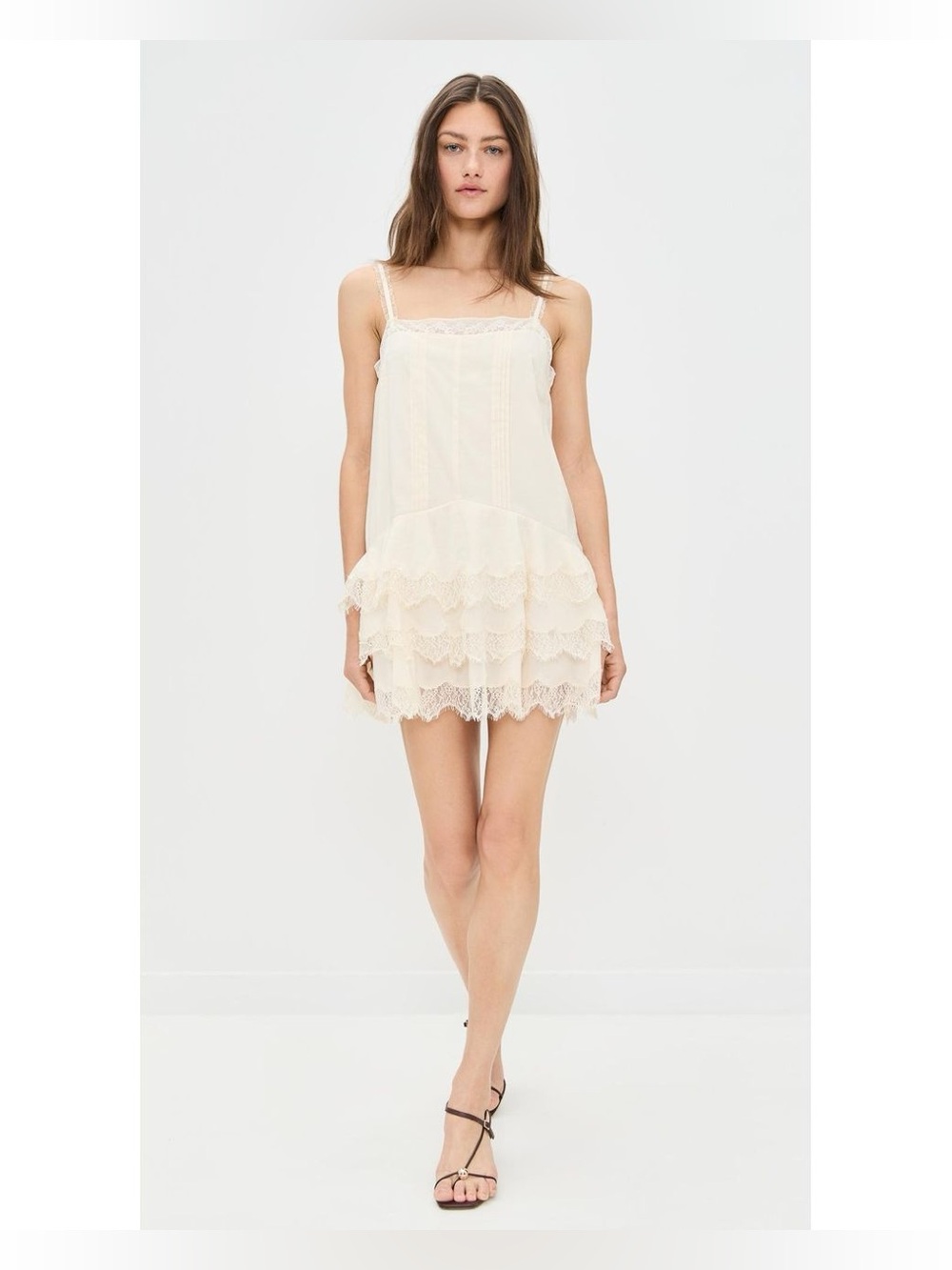 Reformation Cleodora Dress in Cream Lace Size 12